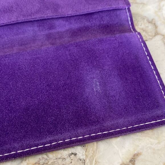 Genuine Suede Leather Handcrafted Chequebook Cover - Picture 8 of 8